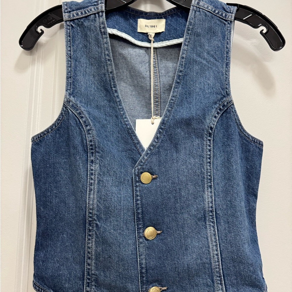 DL1961 Blue Denim Sleeveless Jacket